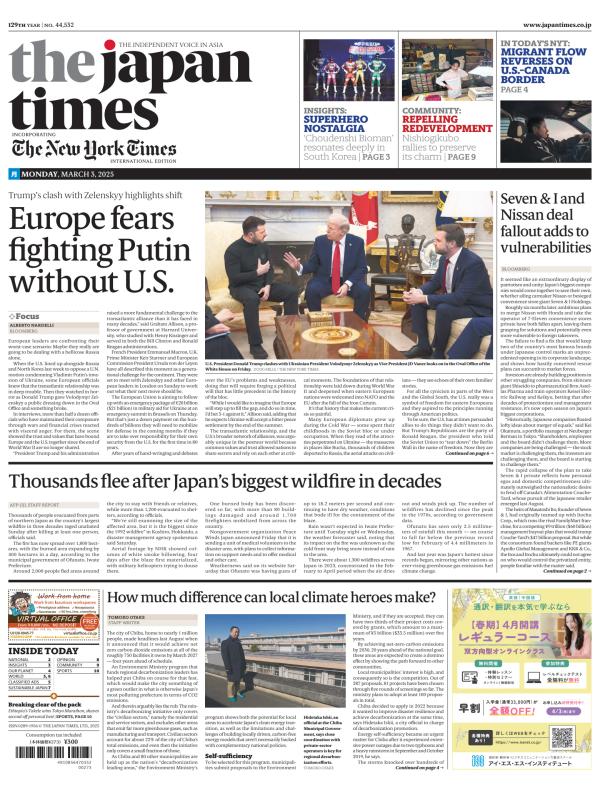 Prima-pagina-The-Japan-Times-oggi-edizione-di-oggi-20250303